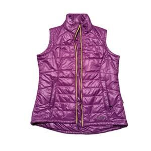CABELA'S Purple Puffy Vest Full Zip Primaloft fall winter spring women’s Large
